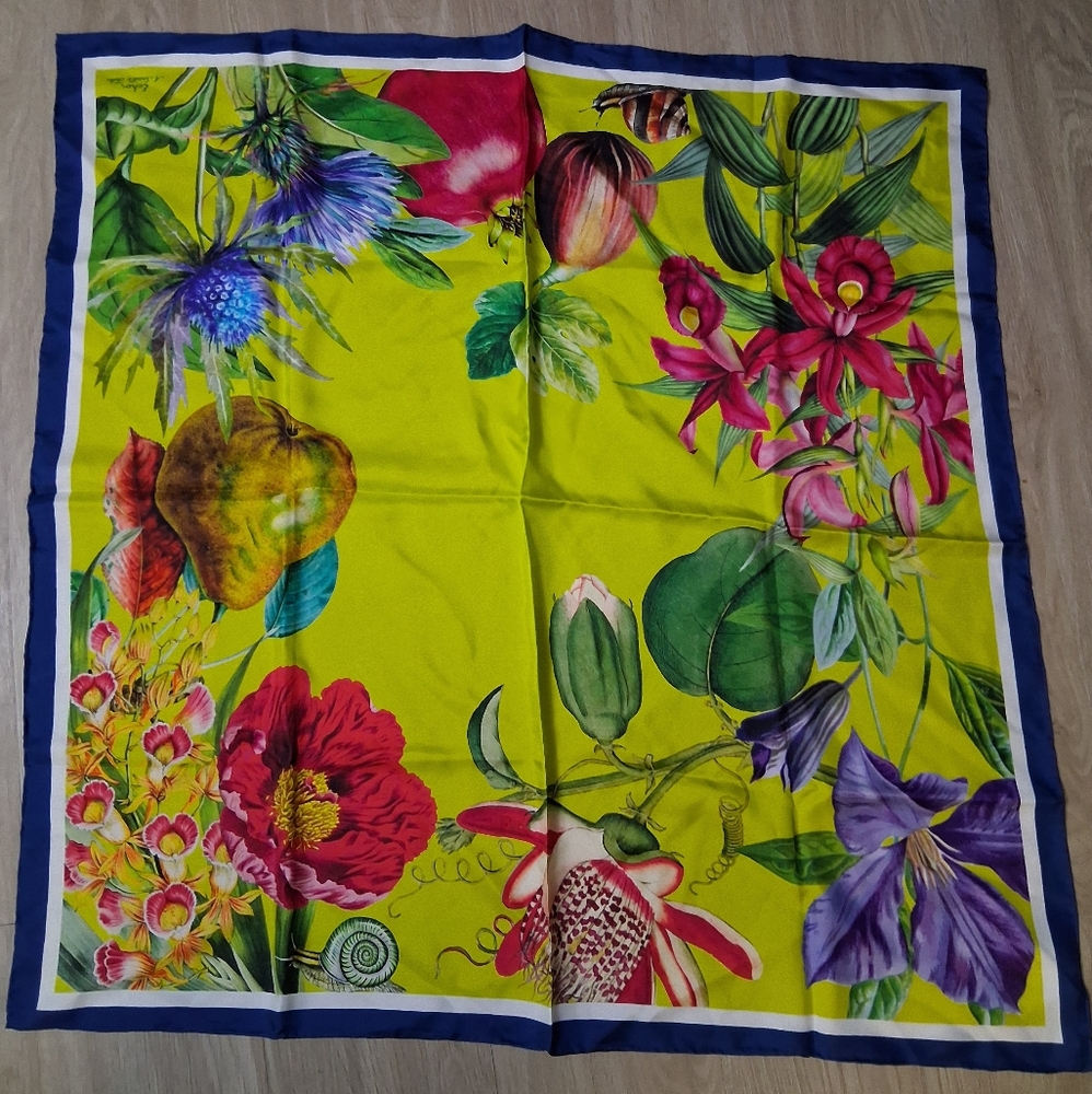 Vibrant Floral Silk Scarf